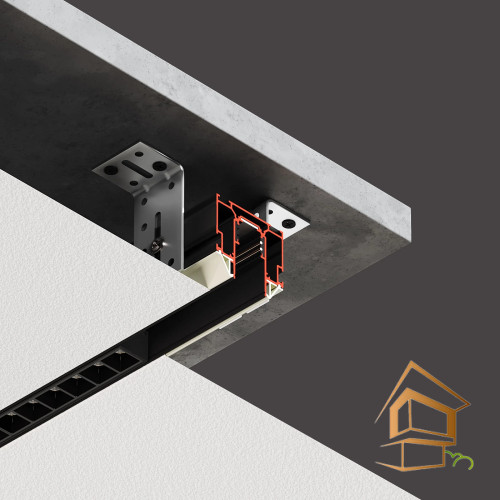 Профиль для натяжных потолков Flexy IZI TREK 01 для трековых светильников, черный муар 2 м