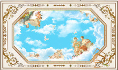 Натяжной потолок с фотопечатью Фрески, ангелы 011