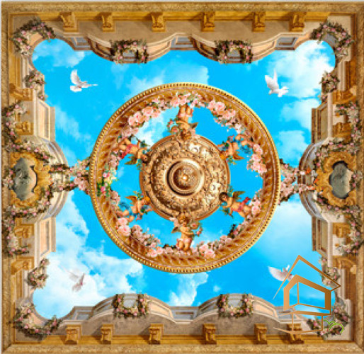 Натяжной потолок с фотопечатью Фрески, своды 003 - -