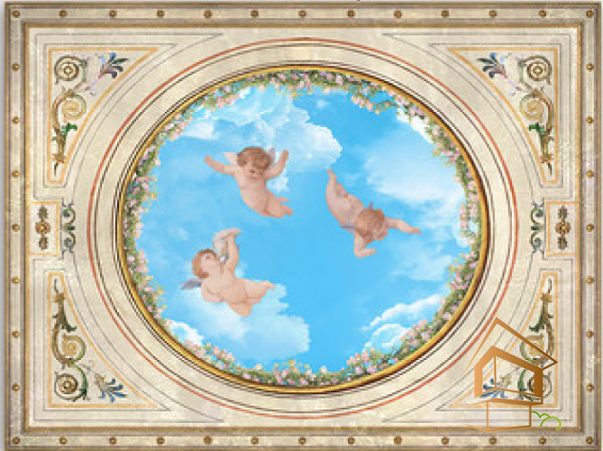 Натяжной потолок с фотопечатью Фрески, ангелы 013 -  - 