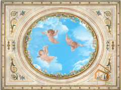 Натяжной потолок с фотопечатью Фрески, ангелы 013