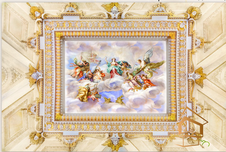 Натяжной потолок с фотопечатью Фрески, своды 004 -  -