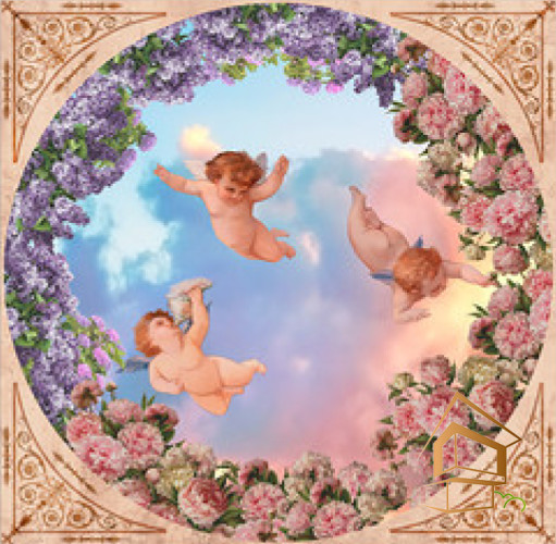 Натяжной потолок с фотопечатью Фрески, ангелы 014 -  - 