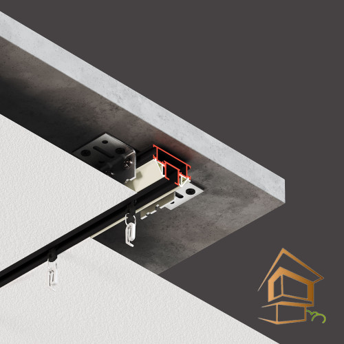 Профиль для натяжных потолков Flexy IZI KARNIZ 01, карнизный, однорядный, белый муар, 2 м (система IZI, замокв комплект)
