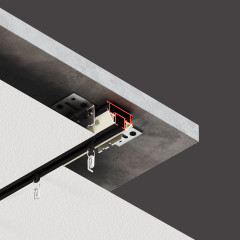 Профиль для натяжных потолков Flexy IZI KARNIZ 01, карнизный, однорядный, черный муар, 2 м (система IZI, замокзамок не входит в комплект)
