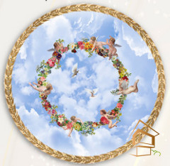 Натяжной потолок с фотопечатью Фрески, ангелы 017