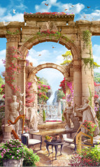 Натяжной потолок с фотопечатью Стены 003