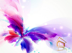 Натяжной потолок с фотопечатью Бабочки 041