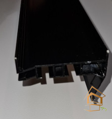 Профиль натяжного потолка карнизный ПК 15 двухрядный, черный - 3.6 метра