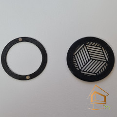 Магнитная вент. решетка с кольцом, d 50 мм, чёрная (рисунок в ассортименте)