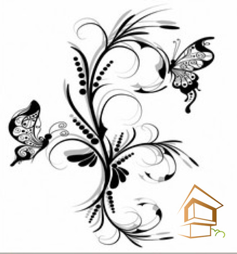 Натяжной потолок с фотопечатью Бабочки 043 -  - 