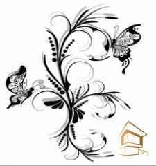 Натяжной потолок с фотопечатью Бабочки 043