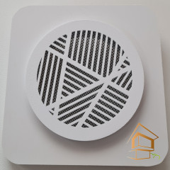 Решетка вентиляционная магнитная круглая D 80 мм, белая, вид 1