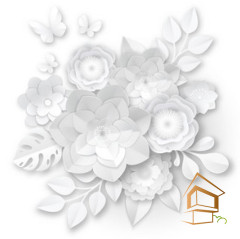 Натяжной потолок с фотопечатью Цветы 377