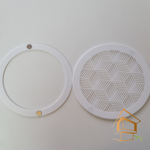 Магнитная вент. решетка с кольцом, d 125 мм, белая (рисунок в ассортименте) -  - 