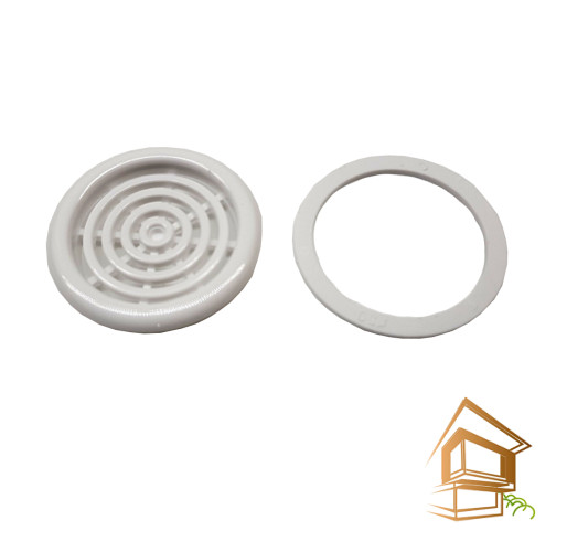 Вент решетка белая (с кольцом) 50 мм - -