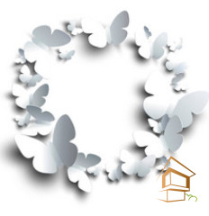 Натяжной потолок с фотопечатью Бабочки 046