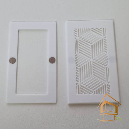 Магнитная вент. решетка с кольцом, 100х50 мм, белая - -