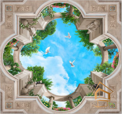 Натяжной потолок с фотопечатью Фрески, своды 039