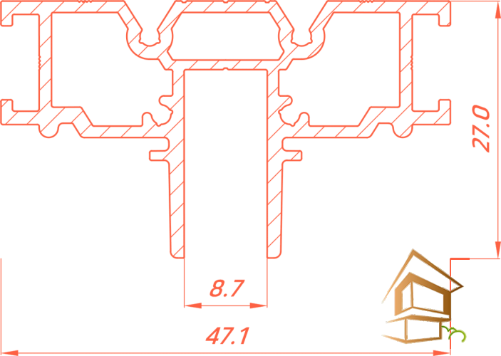 Профиль для натяжных потолков Flexy IZI EURO 04, разделительный, не крашенный, 2 м