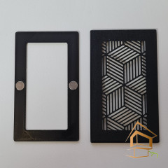 Магнитная вент. решетка с кольцом, 100х50 мм, чёрная