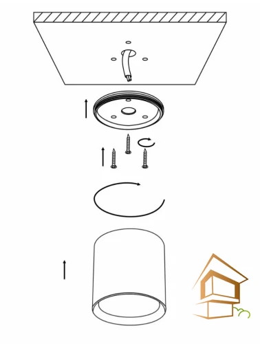 Светильник потолочный для натяжных и подвесных потолков GX53, ART FLUTE белый Накладной,  83*100 - ЦБ-00010278 - ЦБ-00010278