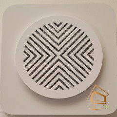 Решетка вентиляционная магнитная круглая D 100 мм, белая, вид 3