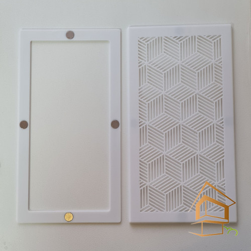 Магнитная вент. решетка с кольцом, 200х100 мм, белая -  - 