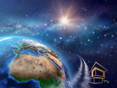 Натяжной потолок с фотопечатью Космос 004