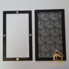 Магнитная вент. решетка с кольцом, 200х100 мм, чёрная