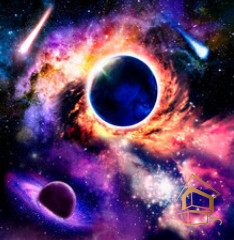 Натяжной потолок с фотопечатью Космос 077