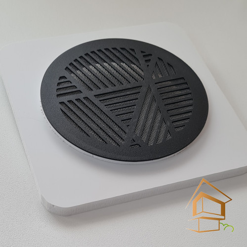 Решетка вентиляционная магнитная круглая D 100 мм, черная, вид 1