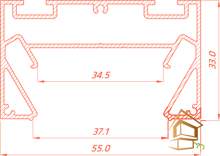 Профиль для натяжных потолков Flexy TREK 01 для трека и световые линии, 2 м, под гарпун