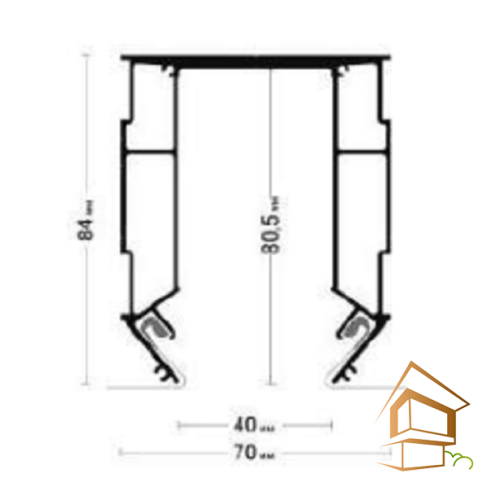 Профиль для натяжных потолков Flexy TREK 02 для трека шинопровода TREK 04, 2 м, не крашенный