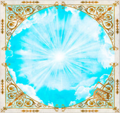 Натяжной потолок с фотопечатью Фрески, своды 044