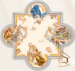 Натяжной потолок с фотопечатью Фрески, своды 045