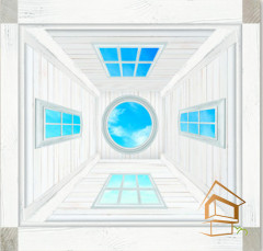 Натяжной потолок с фотопечатью Фрески, своды 046