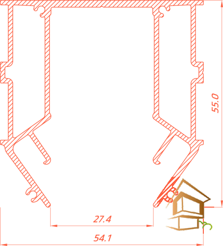 Профиль для натяжных потолков Flexy TREK 06 для трек. шинопровода TREK 05, 2 м, не крашенный