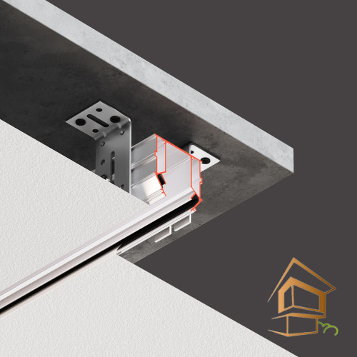 Профиль для натяжных потолков Flexy TREK 06 для трек. шинопровода TREK 05, 2 м, не крашенный