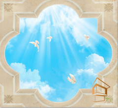 Натяжной потолок с фотопечатью Фрески, своды 047