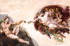 Натяжной потолок с фотопечатью Фрески, своды 048