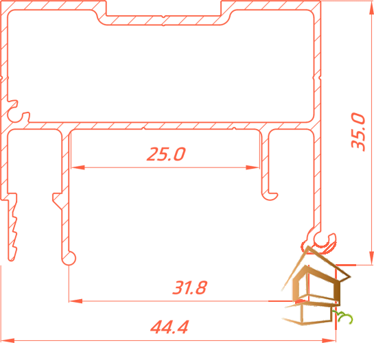 Профиль для натяжных потолков Flexy BRUS 02, не крашенный