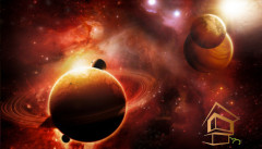 Натяжной потолок с фотопечатью Космос 084