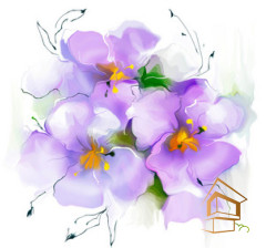 Натяжной потолок с фотопечатью Цветы 290