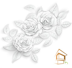 Натяжной потолок с фотопечатью Цветы 390