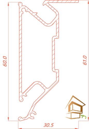 Профиль для натяжных потолков Flexy BRUS 03, не крашенный