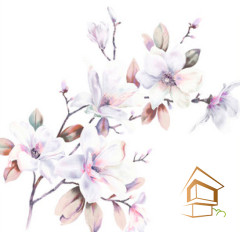 Натяжной потолок с фотопечатью Цветы 291