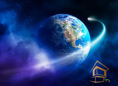 Натяжной потолок с фотопечатью Космос 087