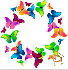 Натяжной потолок с фотопечатью Бабочки 020