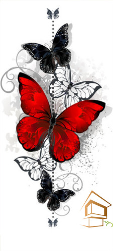 Натяжной потолок с фотопечатью Бабочки 060 - -